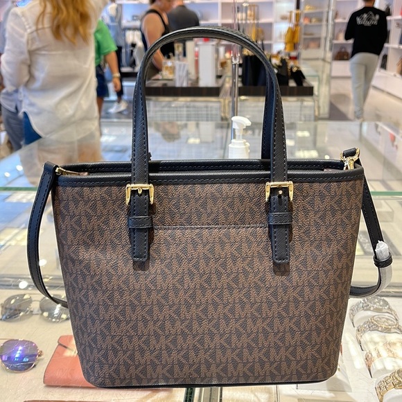 MICHAEL KORS 
Jet Set Travel Extra-Small Logo Top-Zip Tote Bag
BROWN/Back 
NWT - Picture 14 of 16